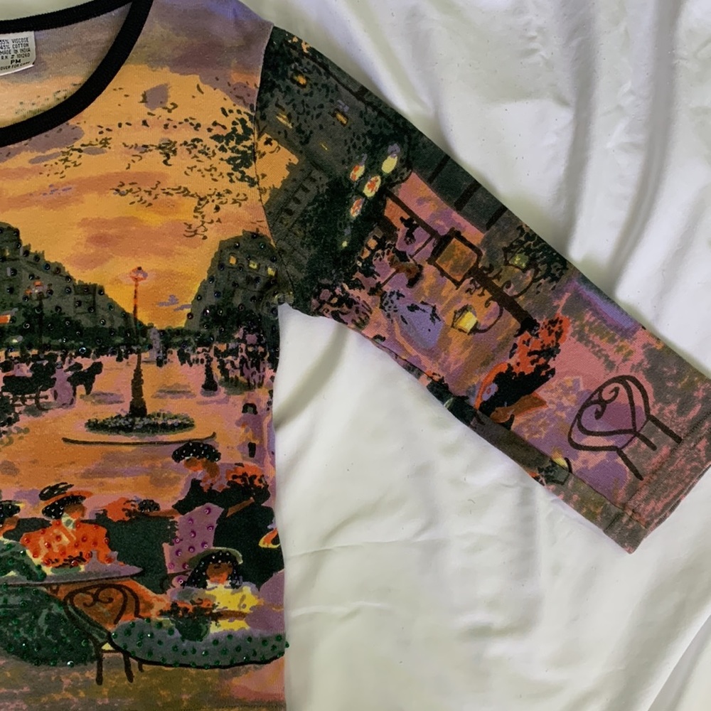COLORFUL QUARTER SLEEVE TOP